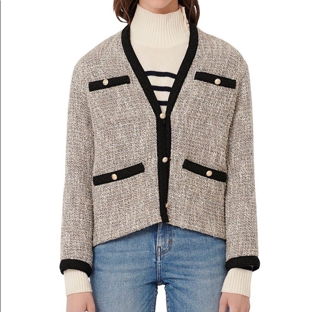 Maje Vinie lurex tweed jacket